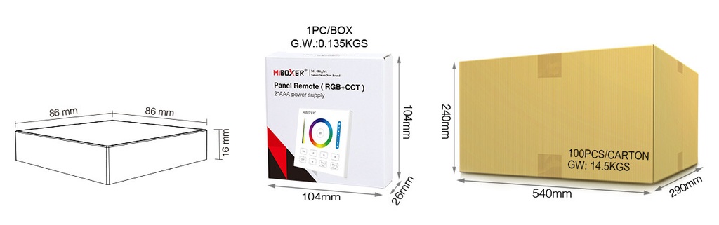 Mi-Light B0-B smart panel remote controller RGB+CCT (2.4G) - Image 6