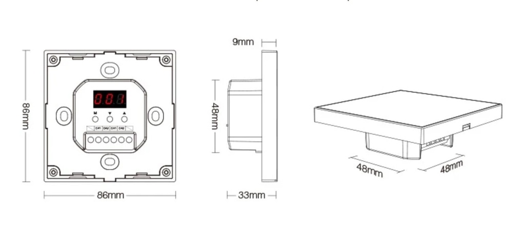 Mi-Light DP2S DALI DT8 Color Temperature Dimming Panel (DALI) - Image 6
