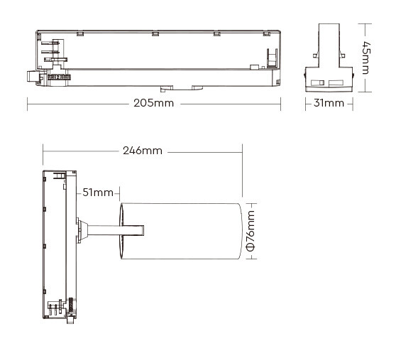 Mi-Light TS5-30B-ZR 30W RGB+CCT Track Spotlight Black (Zigbee 3.0 + 2.4G) - Image 4