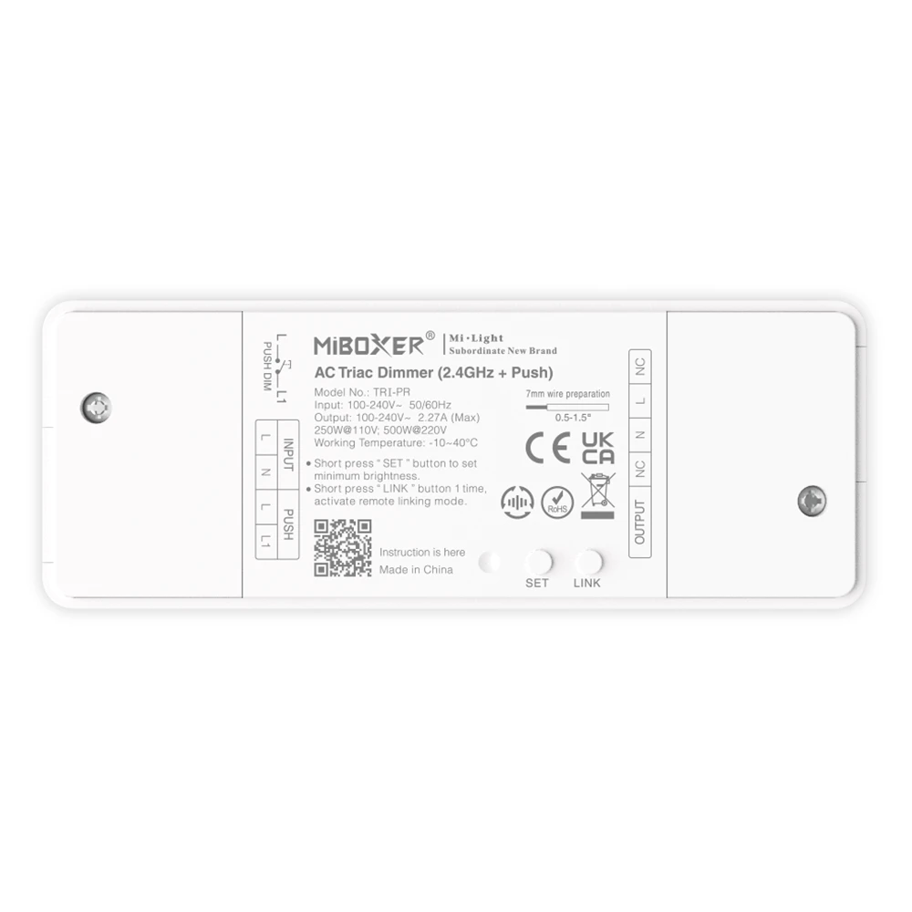 Mi-Light TRI-PR 500W AC Triac Himmennin (2.4GHz PUSH)