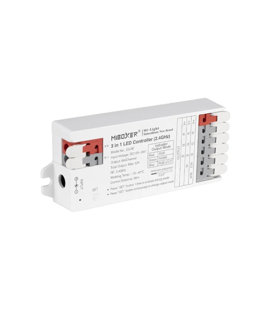 Mi-Light E3-RF 3 in 1 LED kontroller (2.4GHz + PUSH + DMX512)