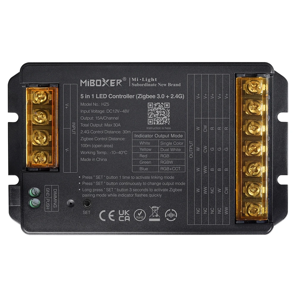 Mi-Light HZ5 5-i-1 LED-controller 30A (Zigbee 3.0+2.4G)